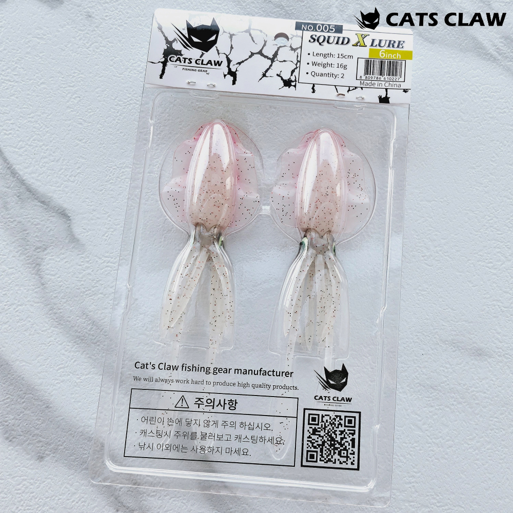 캣츠크로우 스퀴드엑스 광어다운샷웜 참돔웜 005 실버 레드, 15cm - 상세 이미지 2