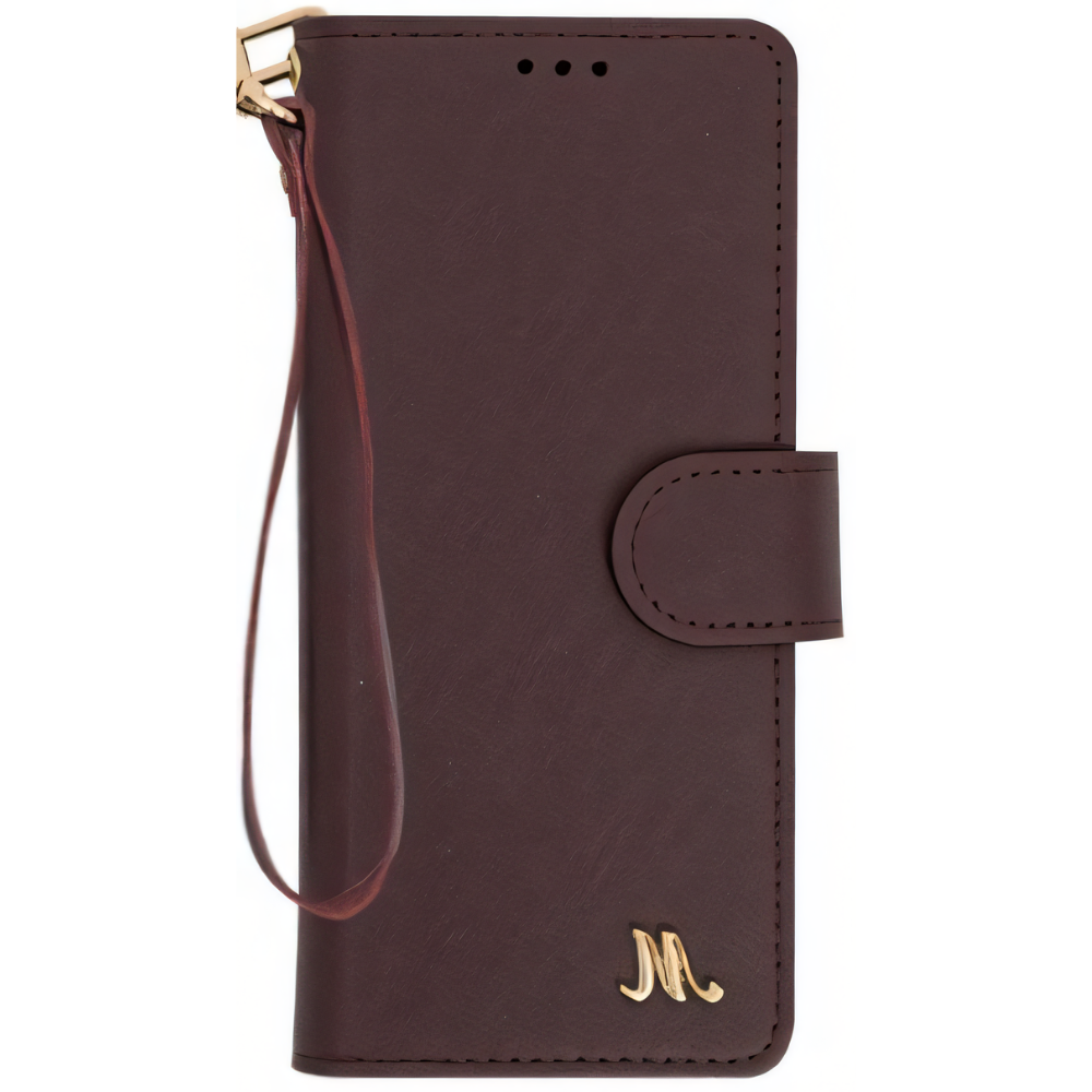 천연 소가죽 카드 지갑 케이스 스트랩 와인, 갤럭시Z 폴드7