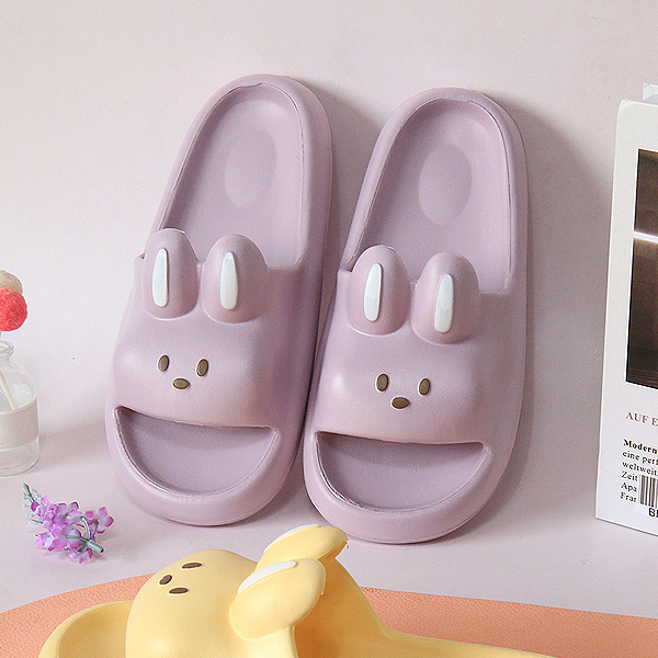 거실 실내 슬리퍼 층간소음 논슬립 EVA 쿠션 거실화 토끼 그레이, M