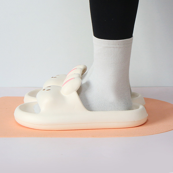 거실 실내 슬리퍼 층간소음 논슬립 EVA 쿠션 거실화 토끼 그레이, M