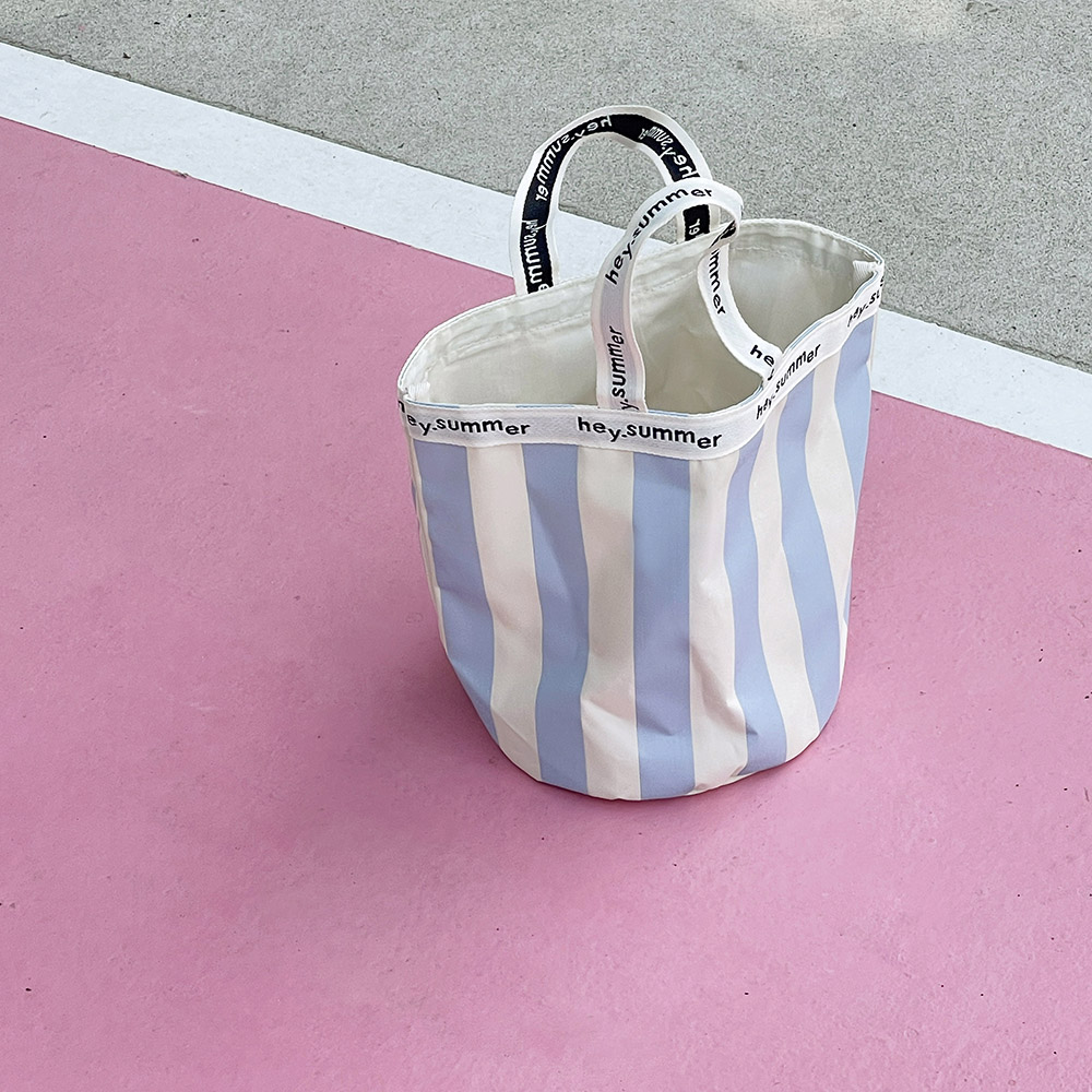 헤이썸머 스트라이프 에코백 블루