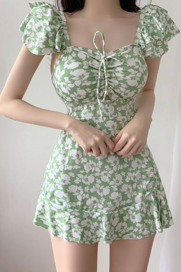 [L, XL 원피스커버업] 하치 플라워 원피스 수영복 - 상세 이미지 3