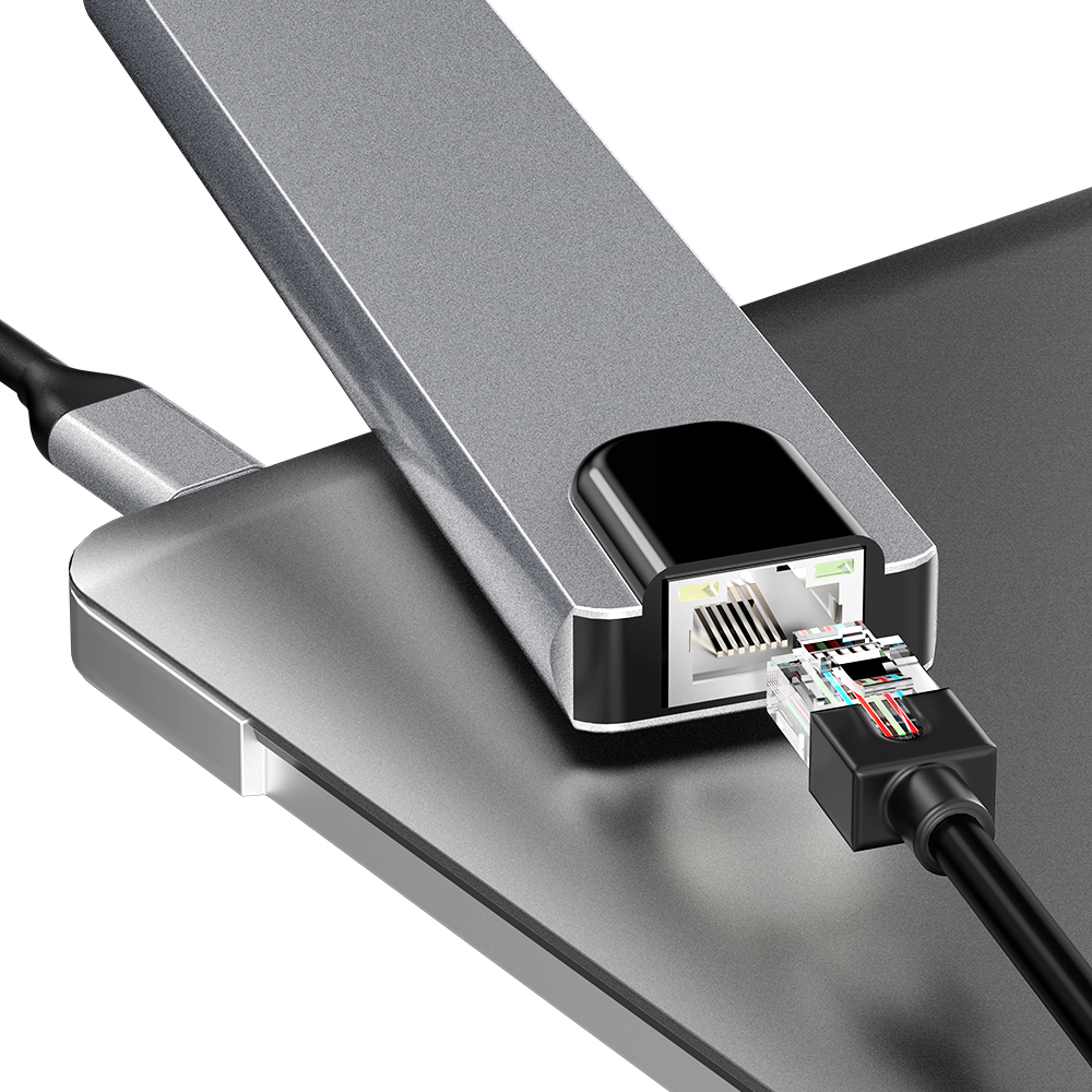 맥북 8포트 멀티 USB 허브 C타입 3.0 86W 4K LAN SD카드 노트북 에어 프로 갤럭시북 아이패드 - 상세 이미지 3
