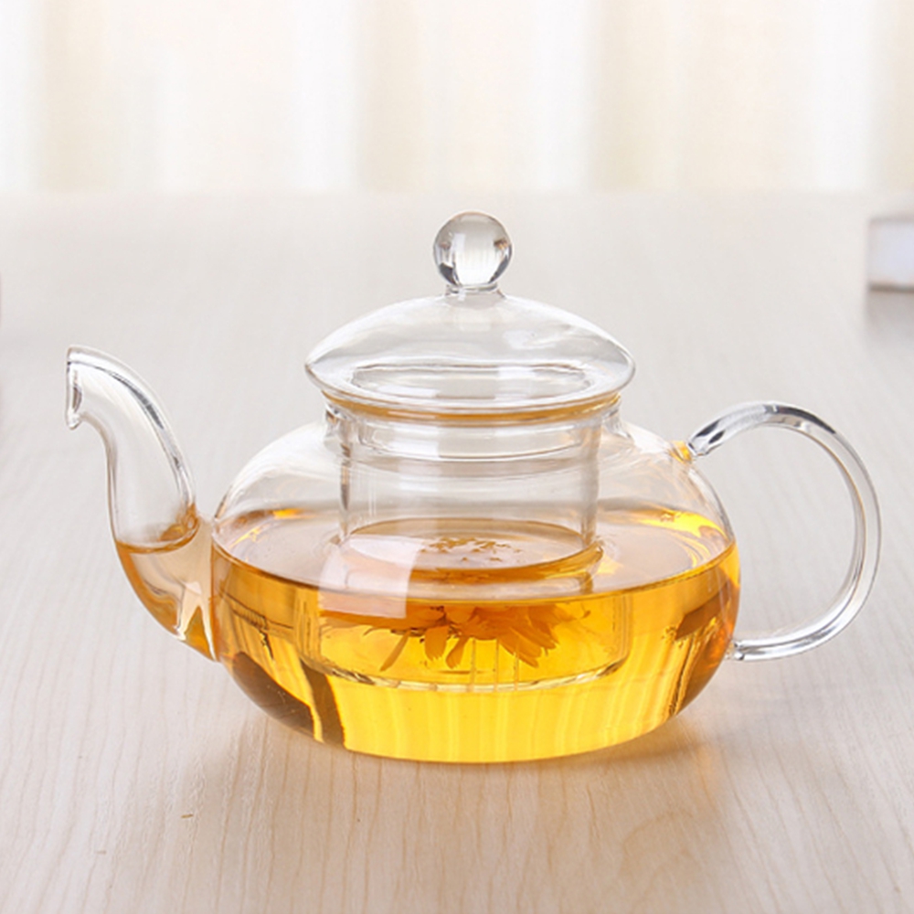 투명유리 차주전자 차우리기 티포트 티팟 거름망포함 400ml - 메인 이미지