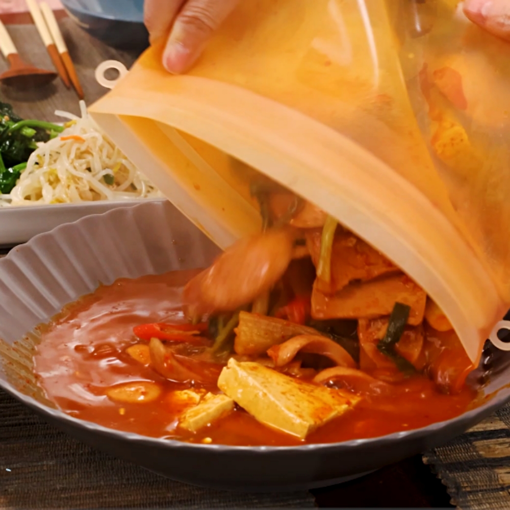초간편 요리왕 초깔끔 정리왕 실리쿠커 1세트+1세트 대중소 국내생산 실리콘 지퍼백 지퍼팩 - 상세 이미지 5