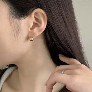 셀프러브 14k 은 볼 이어링 8,10mm - 925 실버 볼륨 원터치 ... 솔직 후기 | 실사용자 리뷰 분석 - 상품 이미지 2