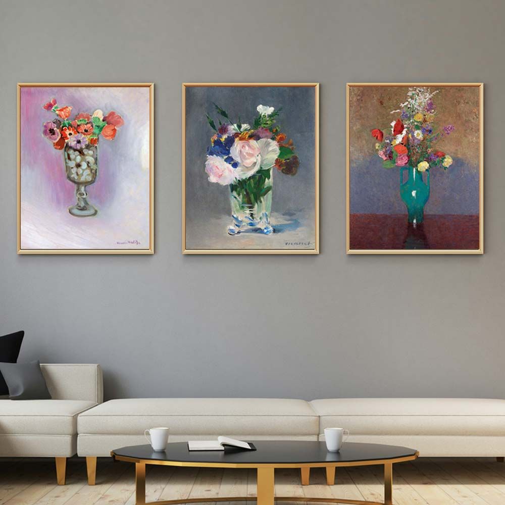 아트앤샵 2+1 세계명화 꽃 그림 집 회사 인테리어 대형 액자 3종 세트 - 상세 이미지 3