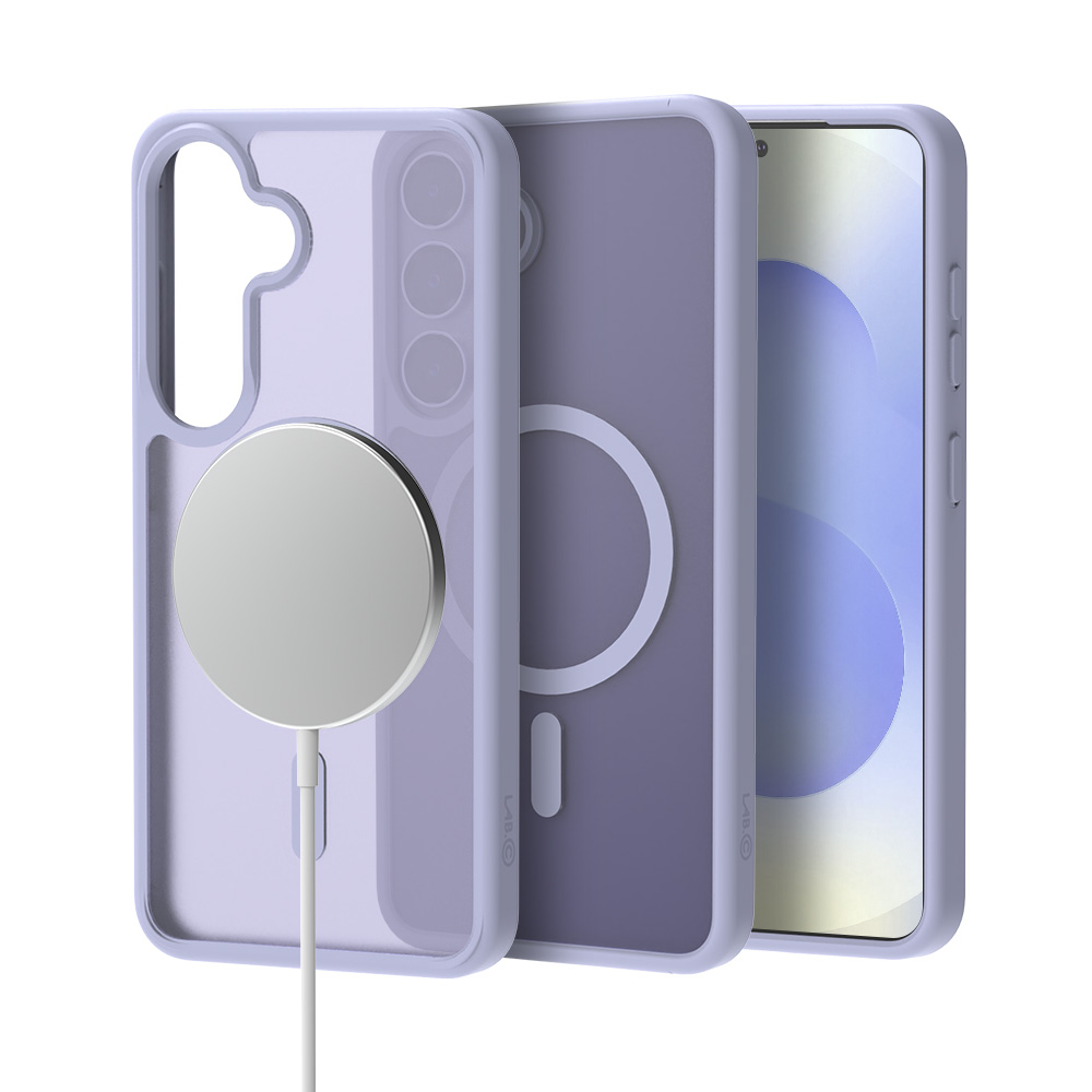 랩씨 지문방지 맥세이프 케이스 최강 2배자력 변색방지 마그넷 커버 매트 라벤더, 갤럭시S25 - 상품 이미지