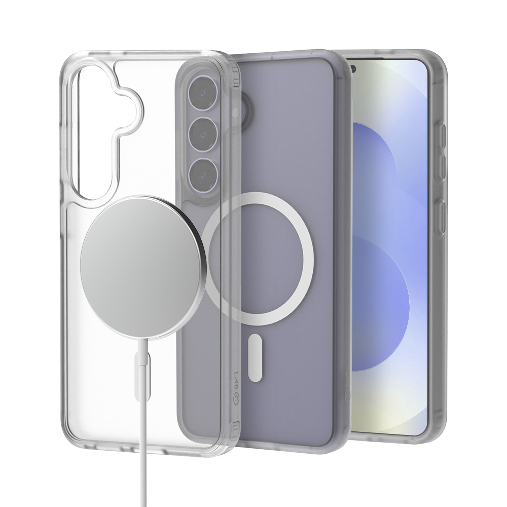 랩씨 지문방지 맥세이프 케이스 최강 2배자력 변색방지 마그넷 커버 매트 클리어, 갤럭시S25 플러스