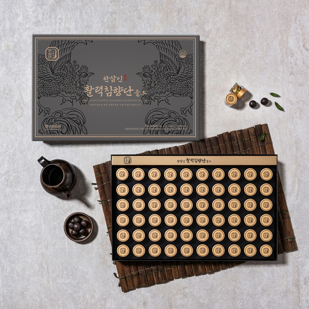 [농협홍삼 한삼인] 활력침향단골드 3.75gx60환 +쇼핑백 고함량 침향 60환, 2개