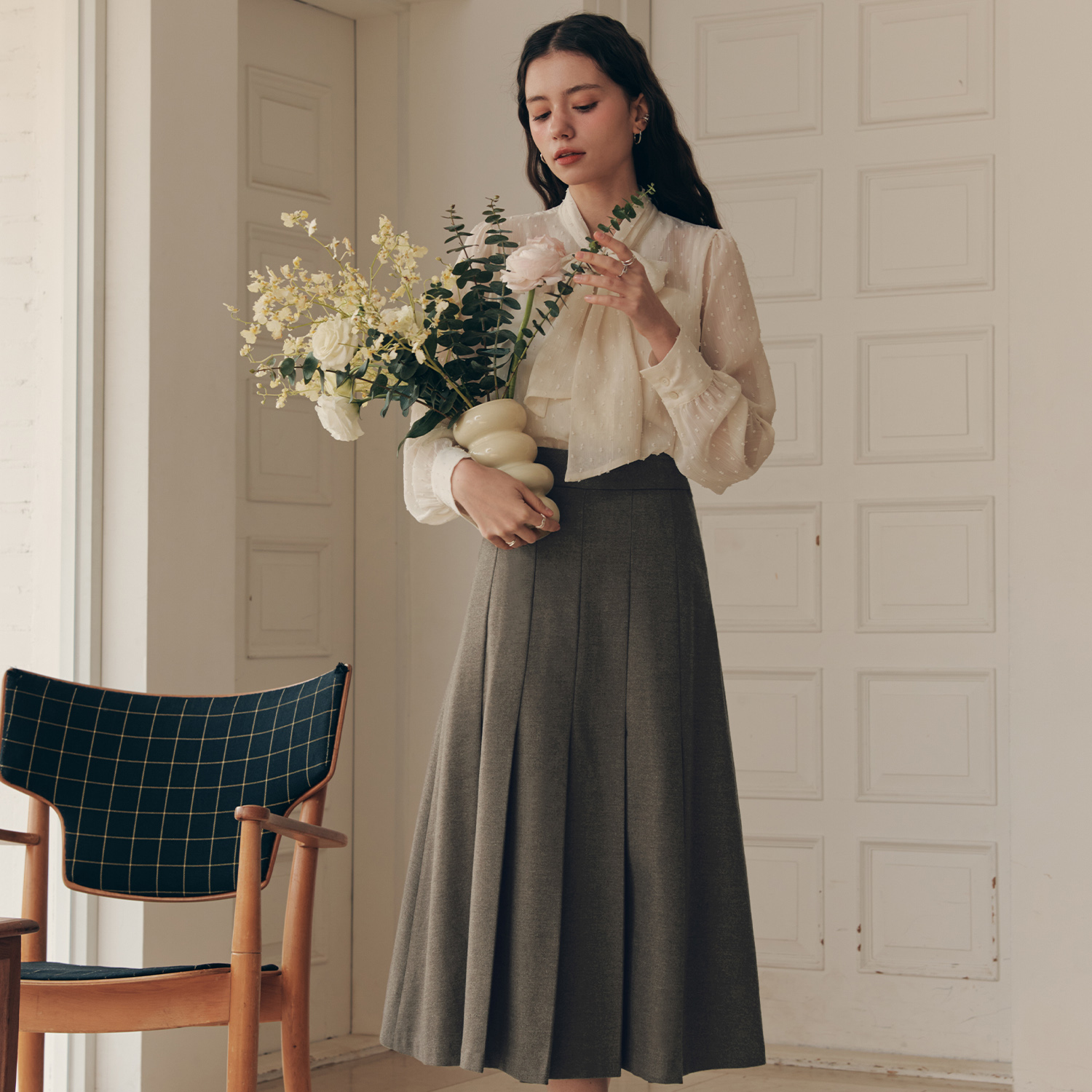 [제로스트릿]롱 플리츠 벨트 스커트 LONG PLEATS BELT SKIRT - 상세 이미지 3