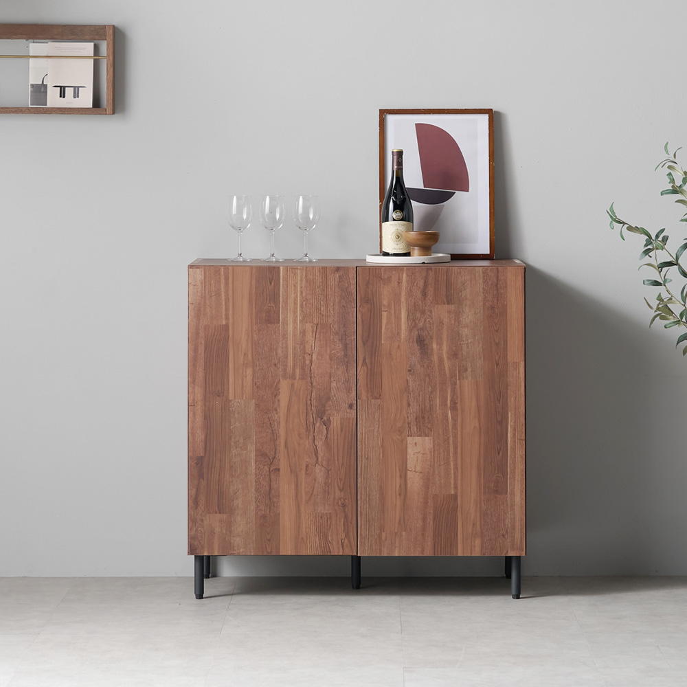 마멜리아 홈카페장 홈카페수납장 주방 틈새 보조 수납장 커피머신선반 900x420x890mm, 2단, 멀바우 - 상품 이미지