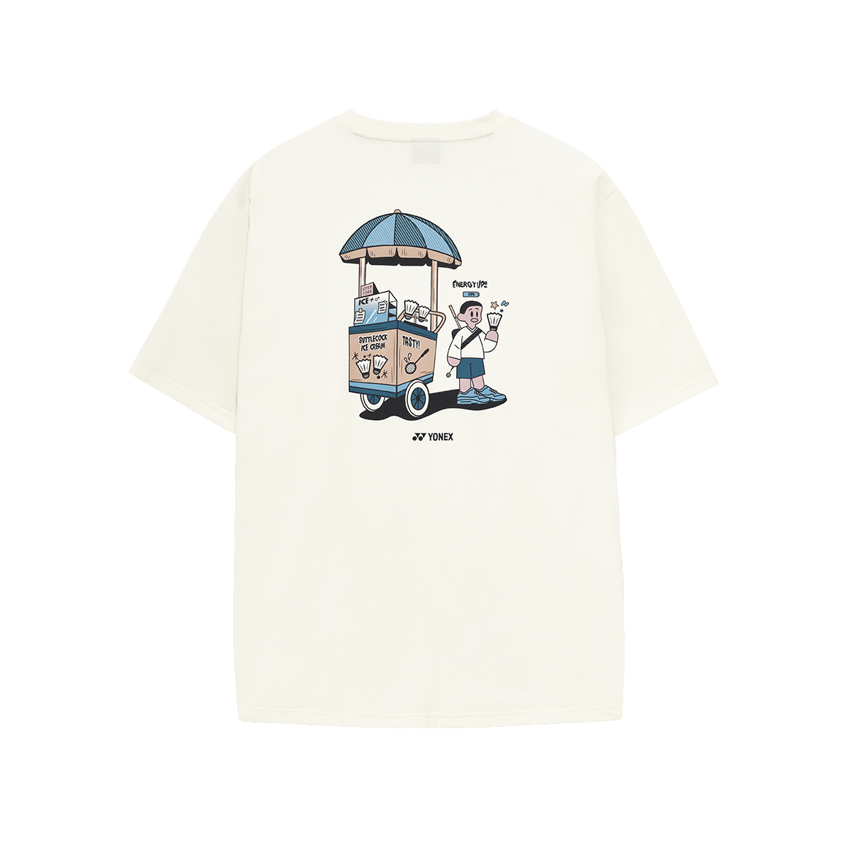 요넥스 251TS048U 배드민턴 오버핏 반팔 티셔츠 남녀공용 데일리웨어 아이보리 - 상세 이미지 4