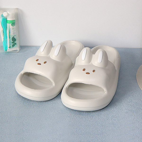 거실 실내 슬리퍼 층간소음 논슬립 EVA 쿠션 거실화 토끼 그레이, M