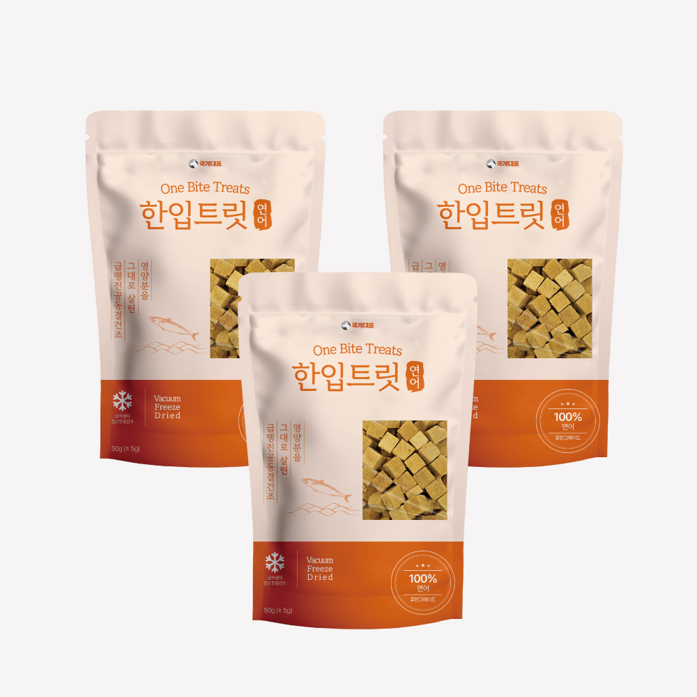 국내산 강아지 동결 건조 간식 한입 트릿 연어, 50g, 3개 - 상품 이미지