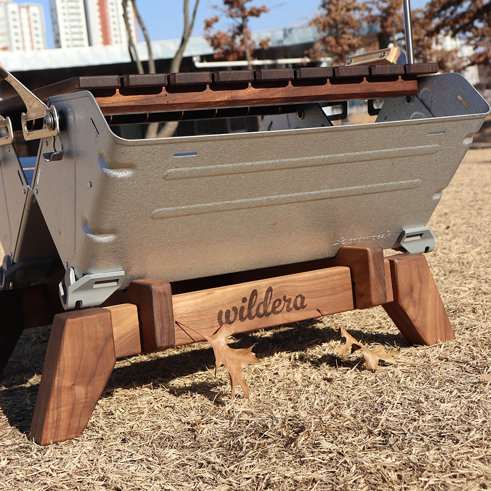 스노우피크 쉘프컨테이너 다리받침 월넛 원목 쉘컨 다리 맞춤각인