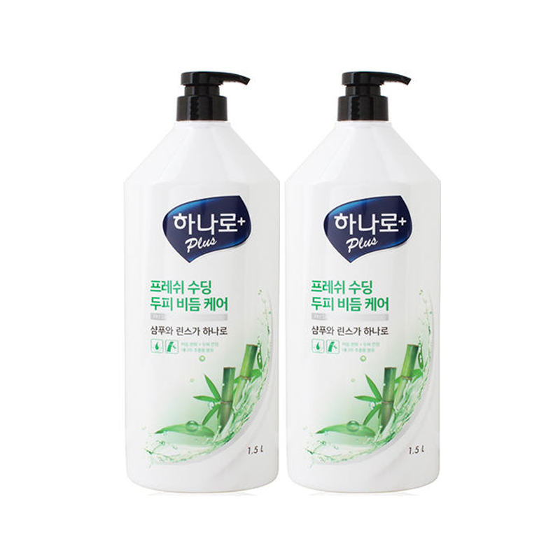 애경 하나로 플러스 샴푸 프레시, 1.5L, 2개 - 메인 이미지