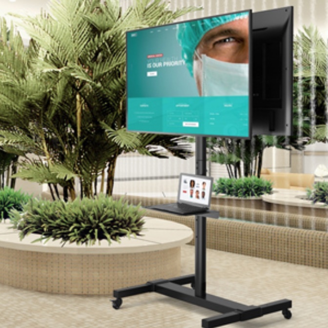 양면 TV 거치대 이동형 티비 거치대 이동식 티비 스탠드 블랙