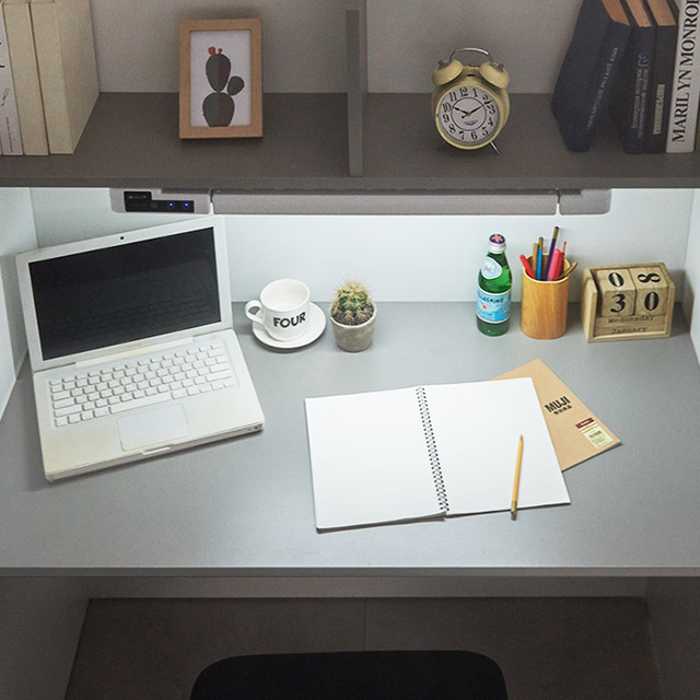 e스마트 올인원 2층 성인 옷장형 벙커침대 세트SS+LED스탠드포함