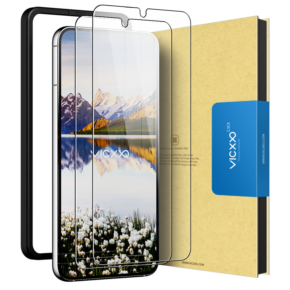 빅쏘 2.5CX 지문인식 강화유리 액정보호필름 갤럭시S23, 2매입