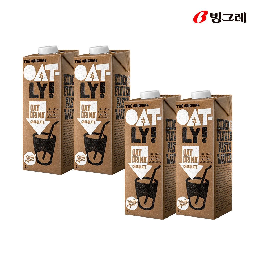 [소비기한 임박] 빙그레 오틀리 귀리우유 오트밀크 초코 1L 2+2개