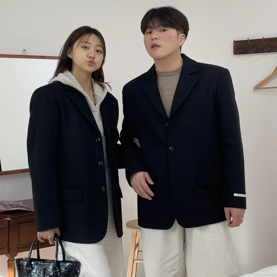 남자 헤링본자켓 겨울블레이저 울자켓 - 메인 이미지