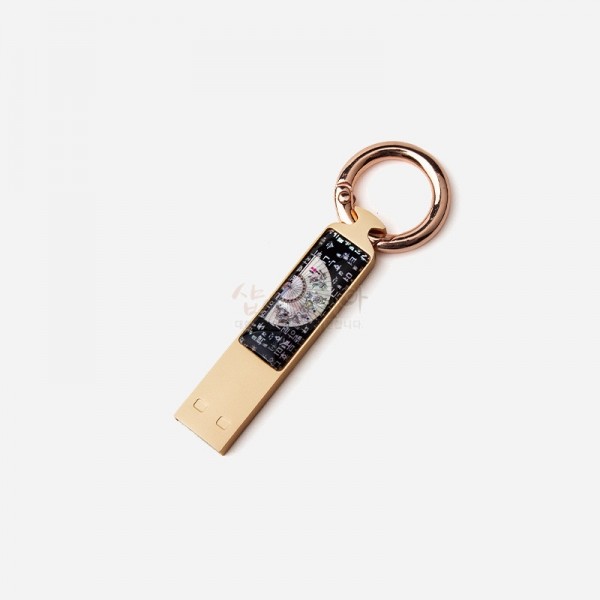외국인선물 한국기념품 나전 메모리 자개 열쇠고리 USB 32G - 훈민정음부채 - 상세 이미지 2