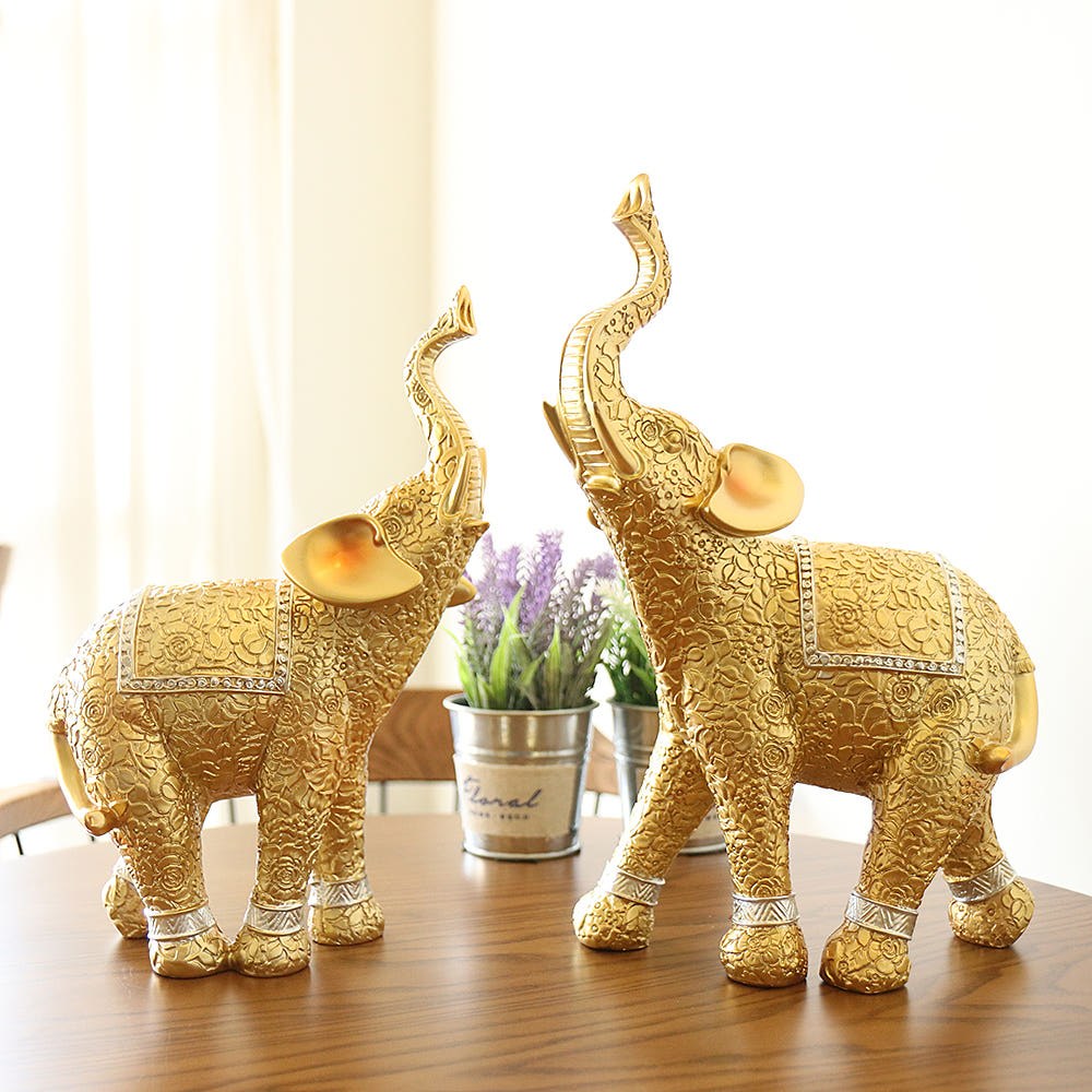 황금 코끼리 장식품 코끼리 재물 장식 집들이선물 개업선물 대