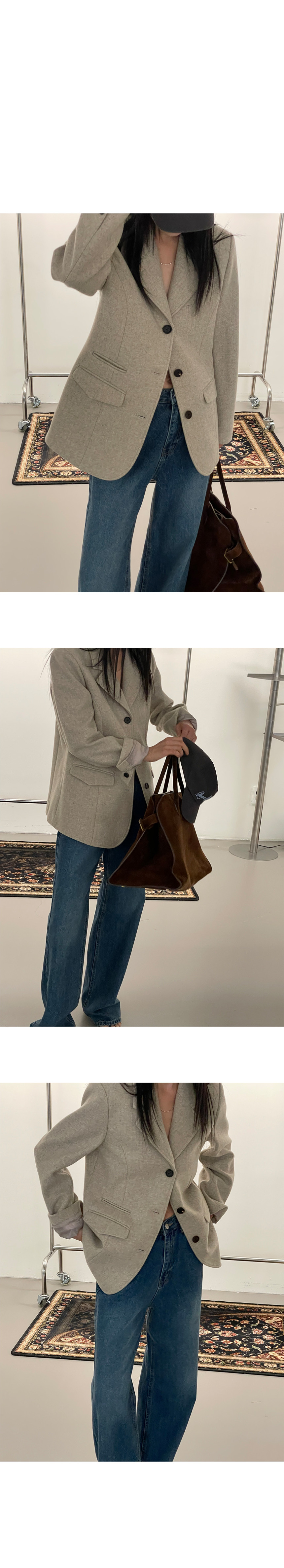 [SALE] 108파운드 몬트 울 라인 자켓 블레이져 하객룩 오피스룩 오버핏 카라 jk 3colors 상세 이미지 7