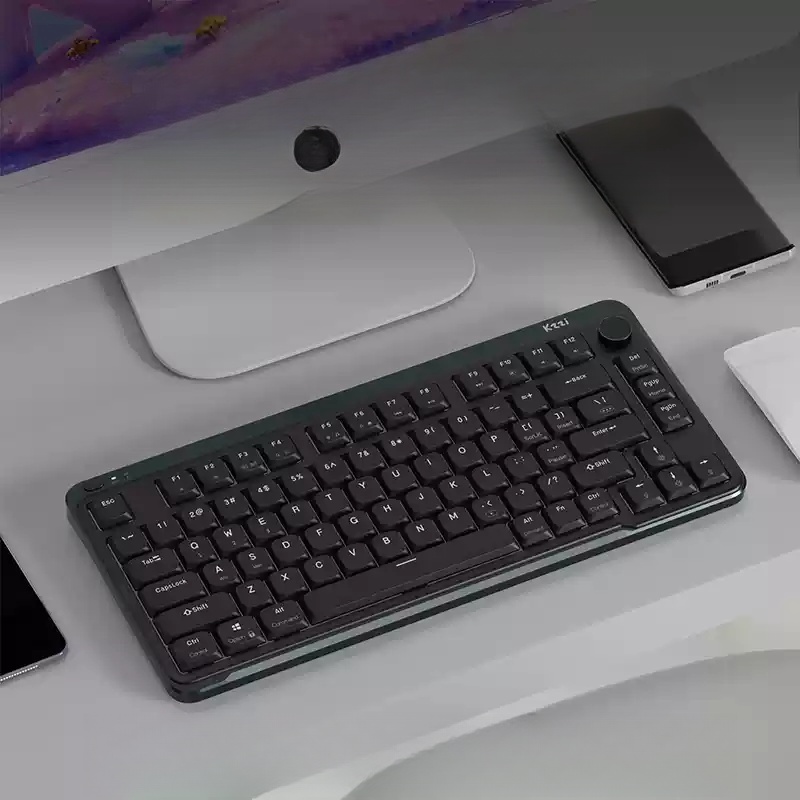 Kzzi i75 기계식 키보드 3모드 알루미늄 RGB 게임용 무선 키보드 화이트 - 상세 이미지 2
