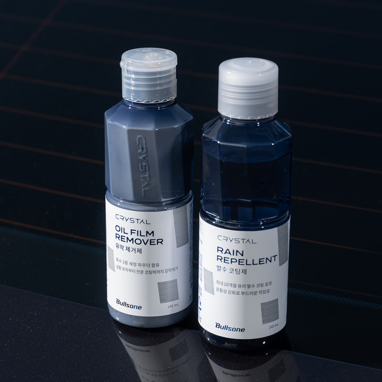 [불스원]시야확보세트 뉴 크리스탈 발수코팅제 140ml+유막제거제140ml