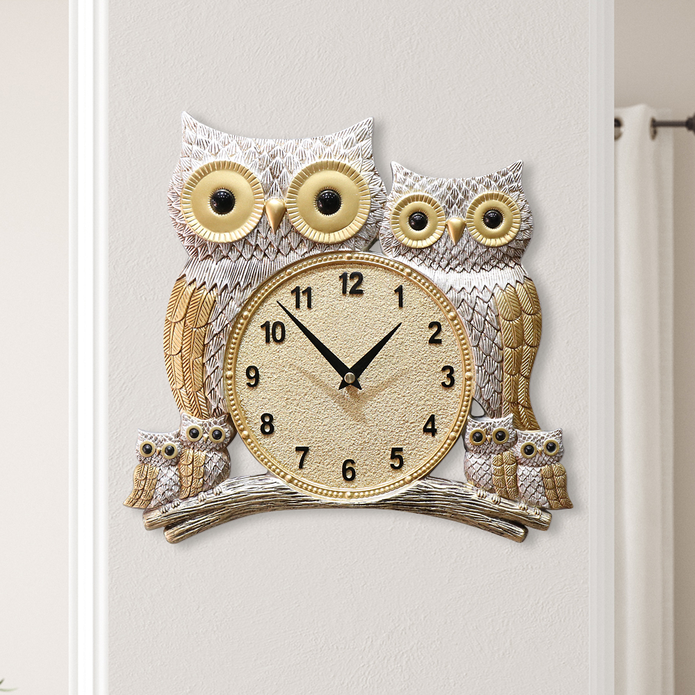 무소음 부엉이 벽시계 거실 인테리어 벽걸이 시계 집들이 사무실 개업 선물