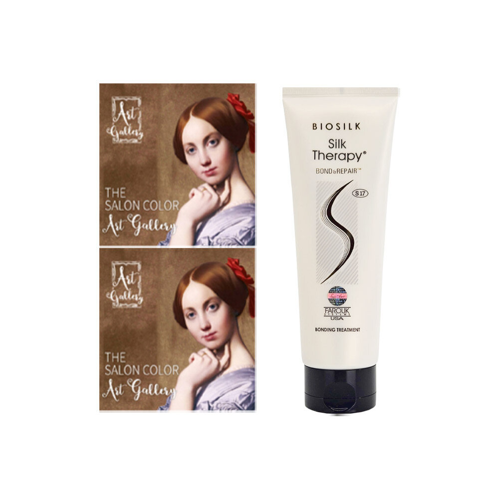 더 살롱 컬러 아트갤러리 새치커버 염색약 2개+실크테라피 트리트먼트 250ml : 신세계라이브쇼핑