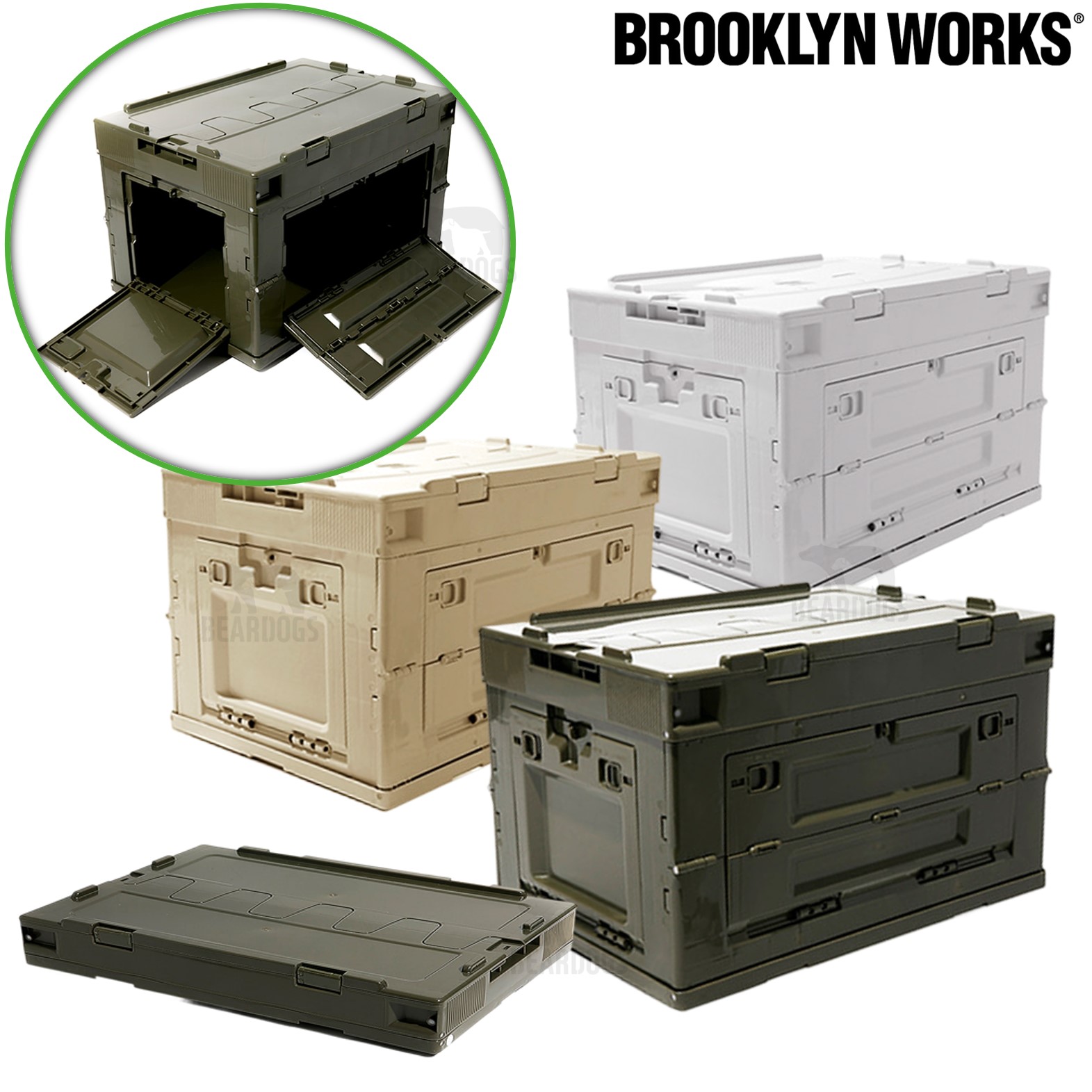 브루클린웍스 폴딩박스 오픈형 캠핑 박스 Z 수납 정리함 1세대50L