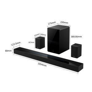 TCL 무선 서브우퍼 7.1.4 채널 돌비 애트모스 사운드바, 블랙, Q85H 상세 이미지 4