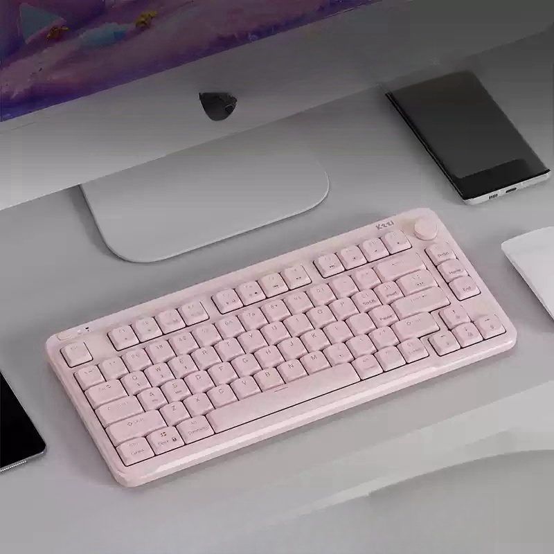 Kzzi i75 기계식 키보드 3모드 알루미늄 RGB 게임용 무선 키보드 화이트 - 상세 이미지 3