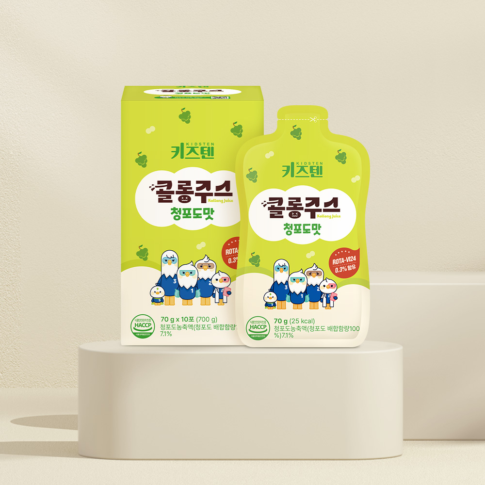 키즈텐 어린이 아기 건강 간식 과일 야채 약재 음료 콜롱 주스 청포도, 70g, 30개 - 상세 이미지 4