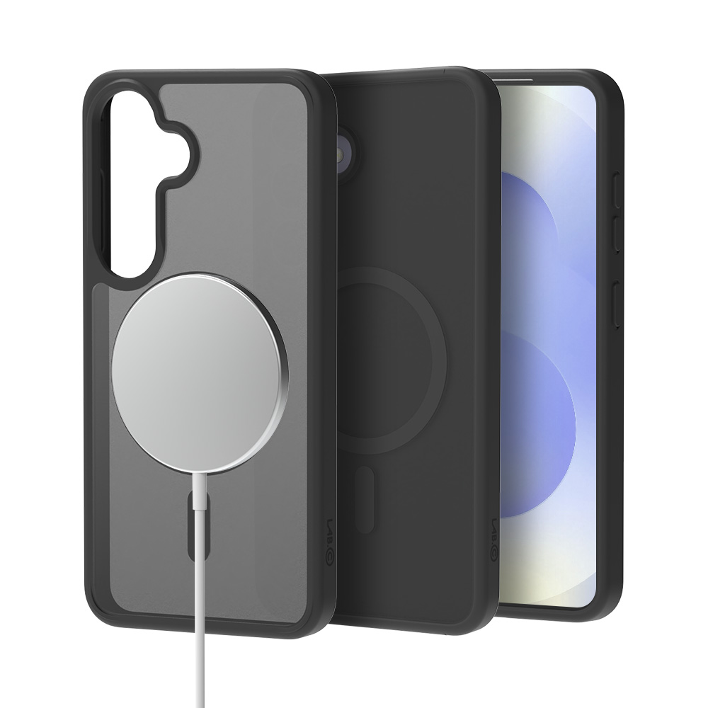 랩씨 지문방지 맥세이프 케이스 최강 2배자력 변색방지 마그넷 커버 매트 블랙, 갤럭시S25