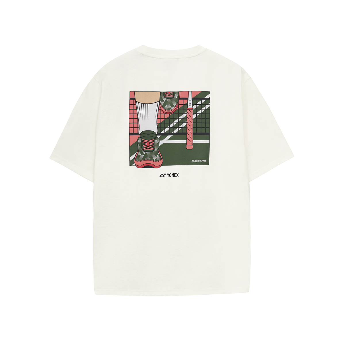 요넥스 251TS044U 배드민턴 오버핏 반팔 티셔츠 남녀공용 데일리웨어 아이보리 - 상세 이미지 4