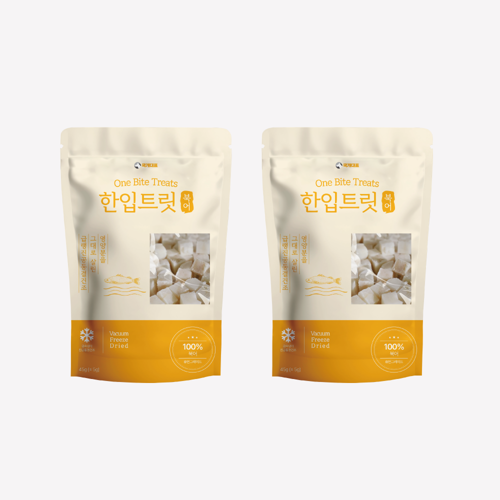 국내산 강아지 동결 건조 간식 한입 트릿 북어, 45g, 2개 - 상품 이미지