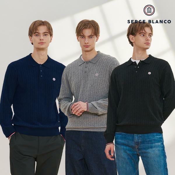 세르즈블랑코 24FW 남성 울 블렌디드 케이블 니트 3종 - 상세 이미지 5