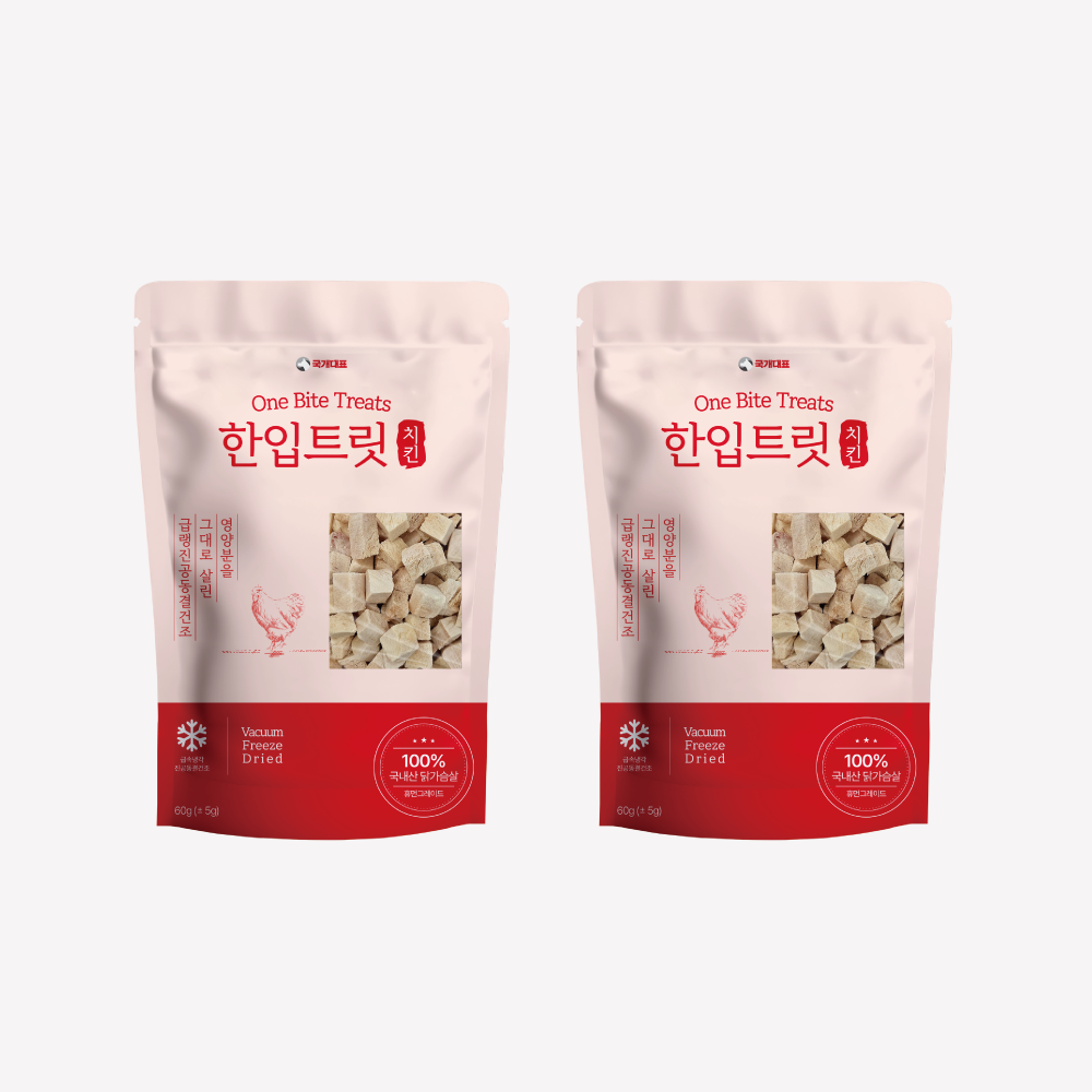 국내산 강아지 동결 건조 간식 한입 트릿 치킨 큐브 닭가슴살, 60g, 2개 제품 이미지