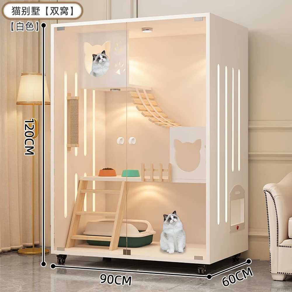 아파트 고양이빌라 하우스 상품 숨숨집 캣케이지 놀이터 화이트90x60x60 이미지 6