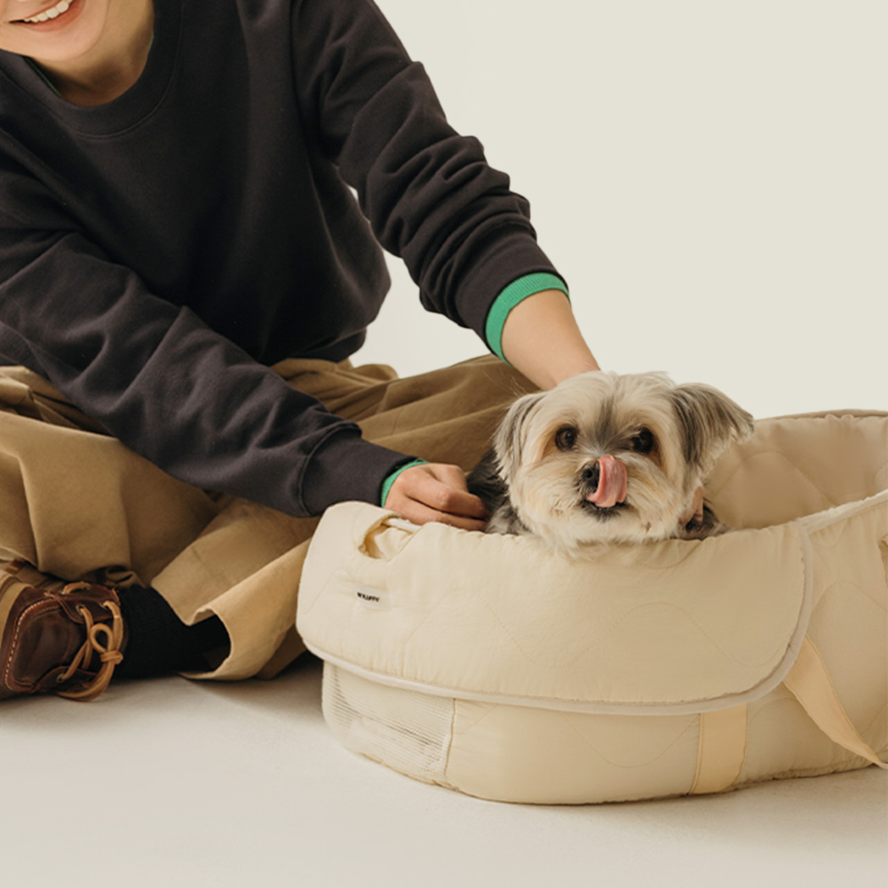 마이플러피 강아지유모차 가드 방석 쿠션 라이너 베개 캄포 바구니시트 26도쿠션 아이보리 S