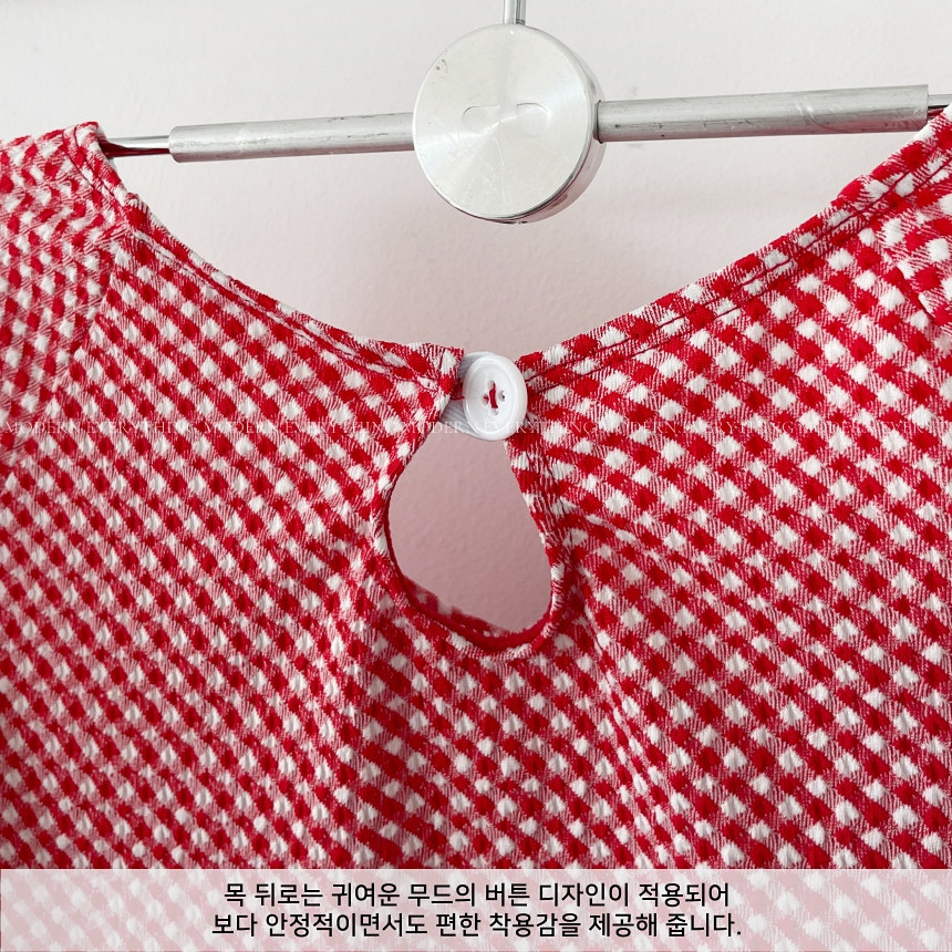 🍒진짜예쁨🍒/M-XL 체크 반팔 하이웨스트 커버업 비키니 유교걸 휴양지 투피스 빅사이즈 수영복 상세 이미지 52