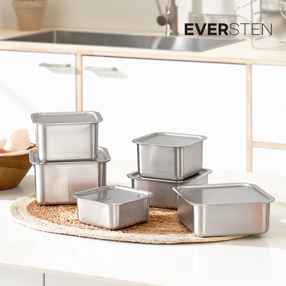 에버스텐 큐브 6종 풀세트 올스텐 사각 김치통 반찬통