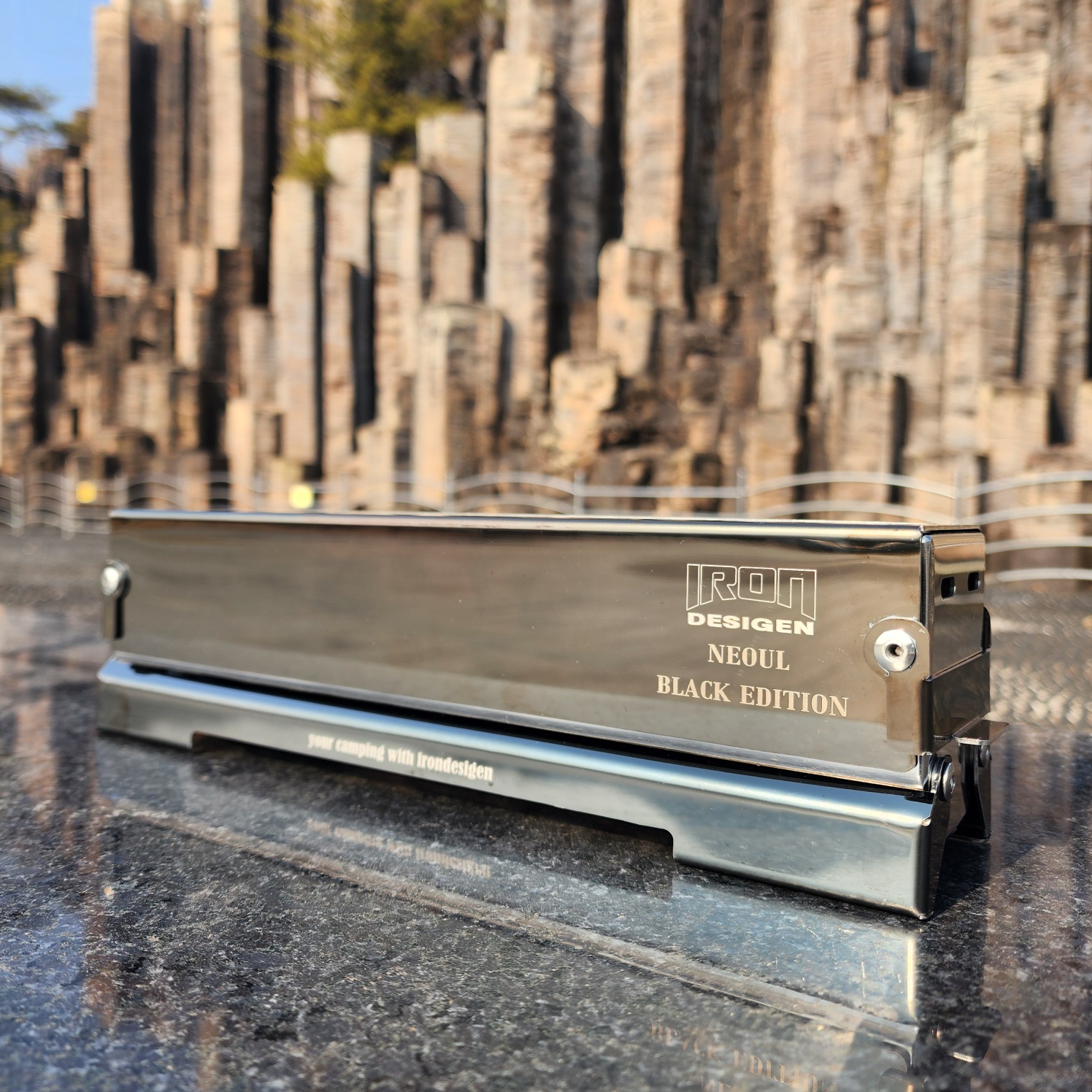 아이언디자인 NEOUL 알콜/에탄올 스토브/난로 너울 블랙 미러 에디션/실내불멍스토브