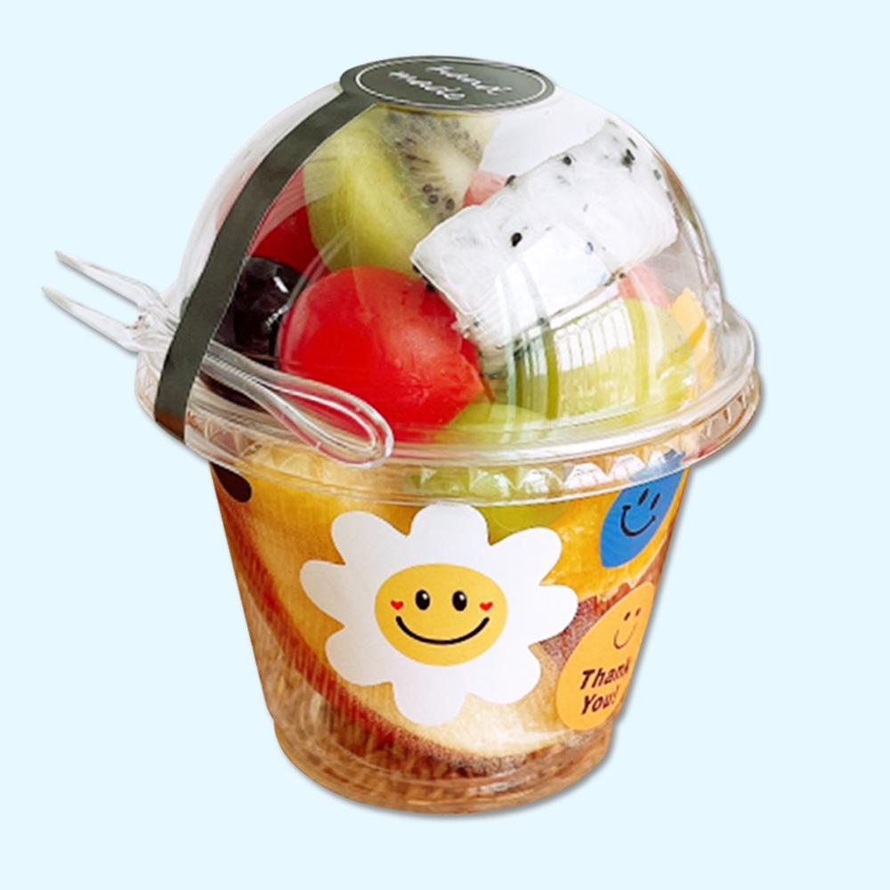 투명 PET 용기 쿠키 티라미수 디저트 과일 컵 포장 255ml - 상품 이미지