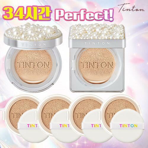 ★쿠션 총 6개★ [틴톤] 진주 리프팅 커버 쿠션 총 6개 (본품 2개 + 리필 4개) 매니아 패키지 - 상품 이미지