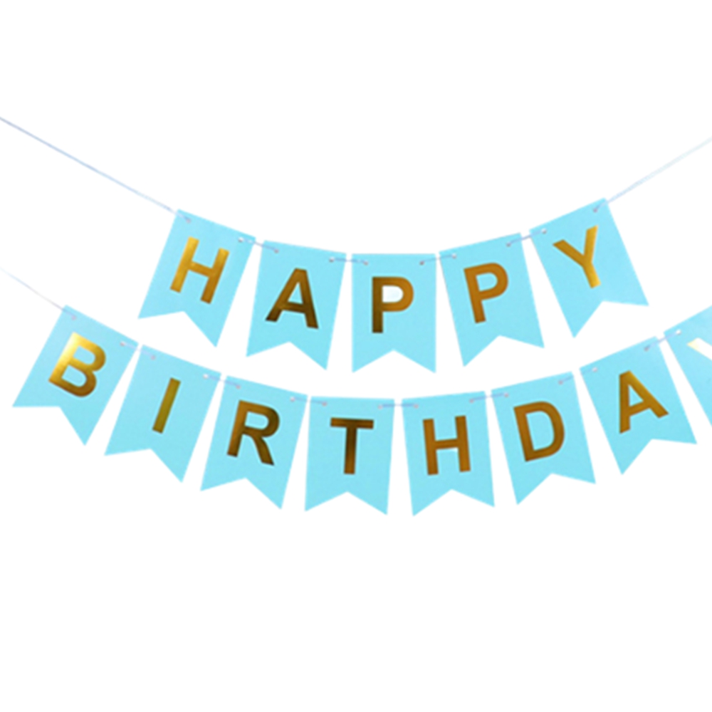 리본 생일축하 레터 배너 크라프트지 DIY조립 끈 스카이